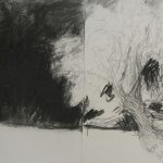 Saules – Encre, graphite et fusain 40×80 cm 2013
